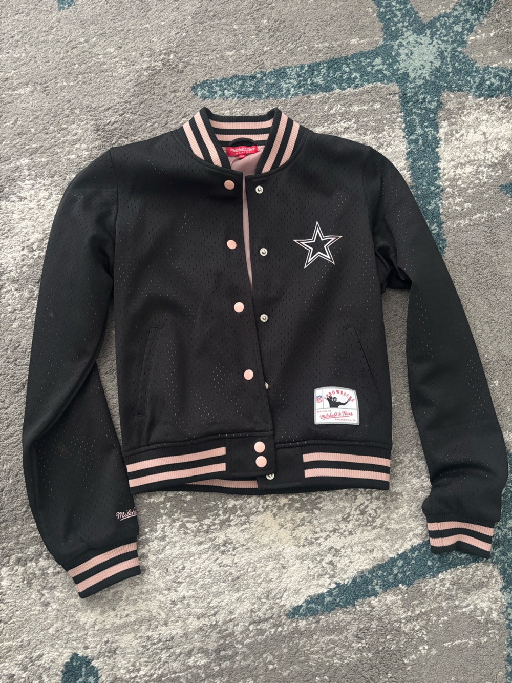 Women’s Mitchell & Ness Black and Pink Dallas Cowboys jacket